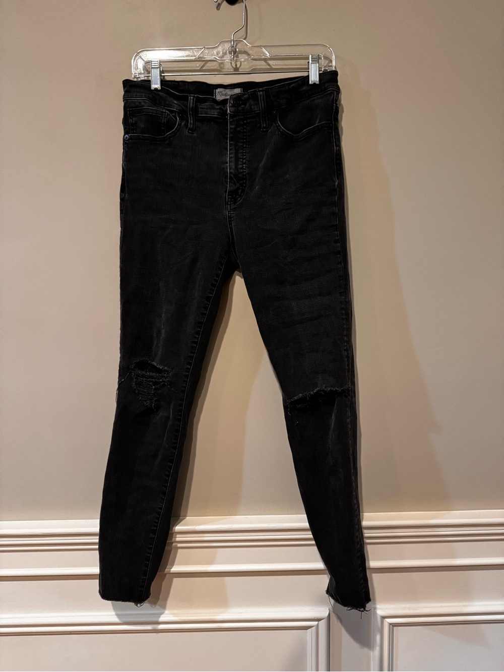 Madewell Women's Gray Skinny Ripped Jeans
